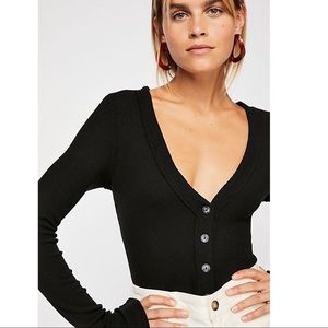BNWT Free People Call Me Cardigan in Black